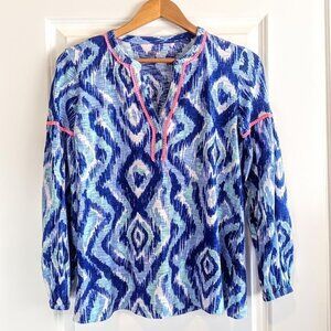 Lilly Pulitzer Blue Kalissa Knit Cotton Tunic Top XS